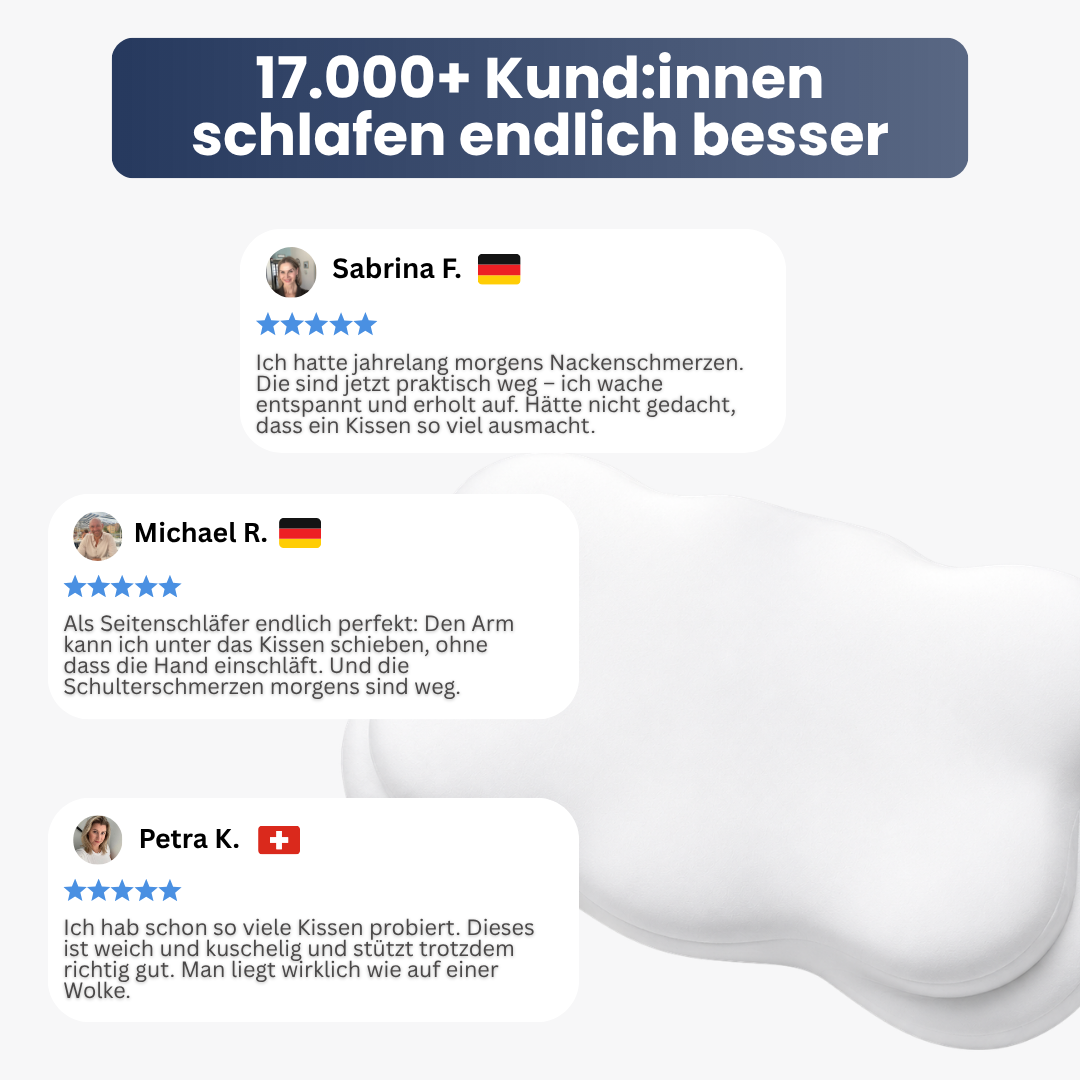 SleepCloud™ – Das weiche ergonomische Nackenkissen für jede Schlafposition