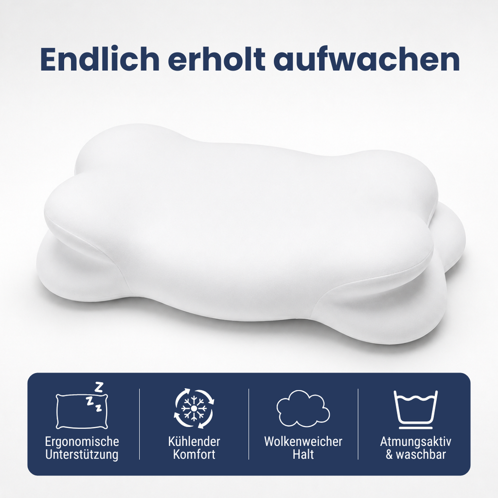 SleepCloud™ – Das weiche ergonomische Nackenkissen für jede Schlafposition