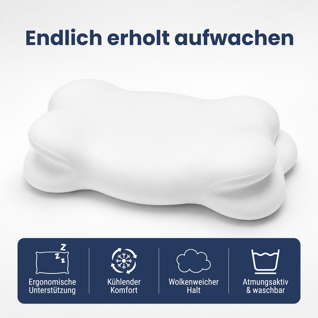 SleepCloud™ – Das weiche ergonomische Nackenkissen für jede Schlafposition