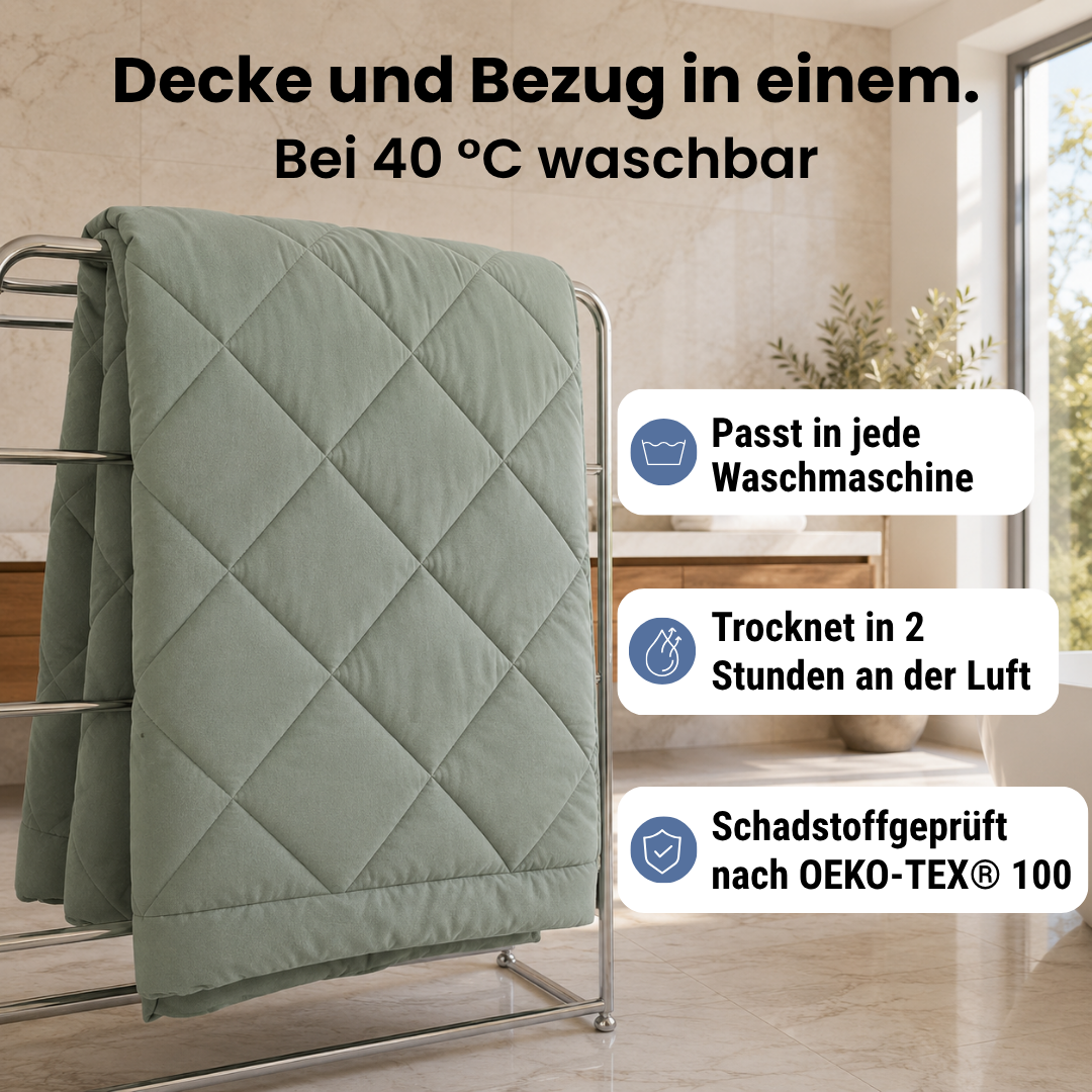 CloudFresh™ Decke – Die 2-in-1 Ganzjahresdecke, die den Bettbezug überflüssig macht.